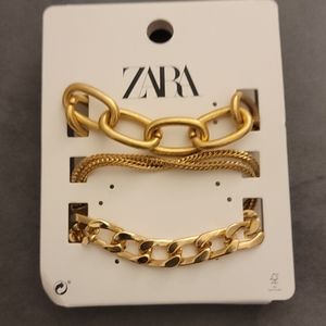 Zara Three pack gold bracelets
